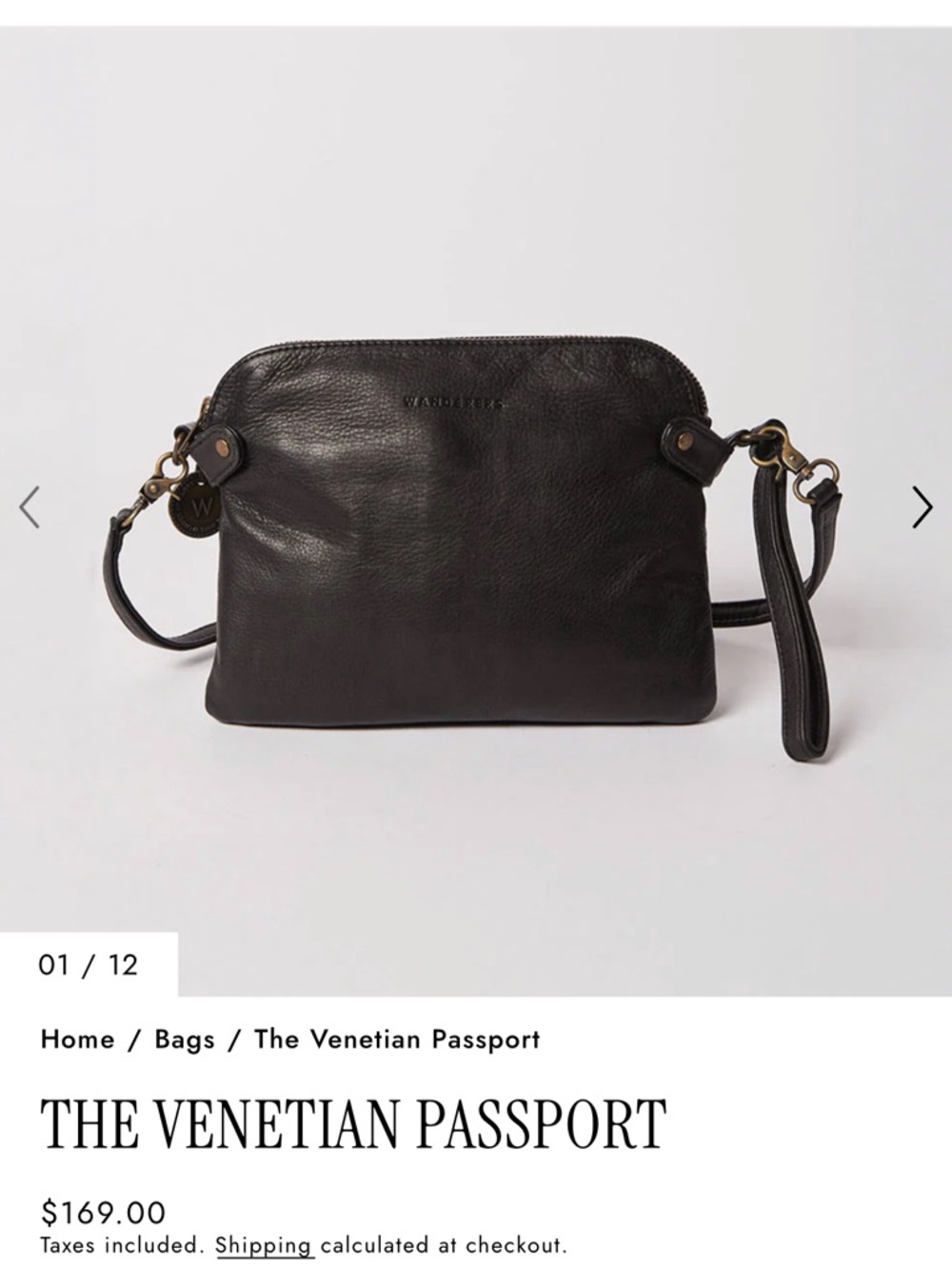 The Venetian Passport Black Leather Crossbody Bag